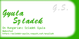 gyula szladek business card